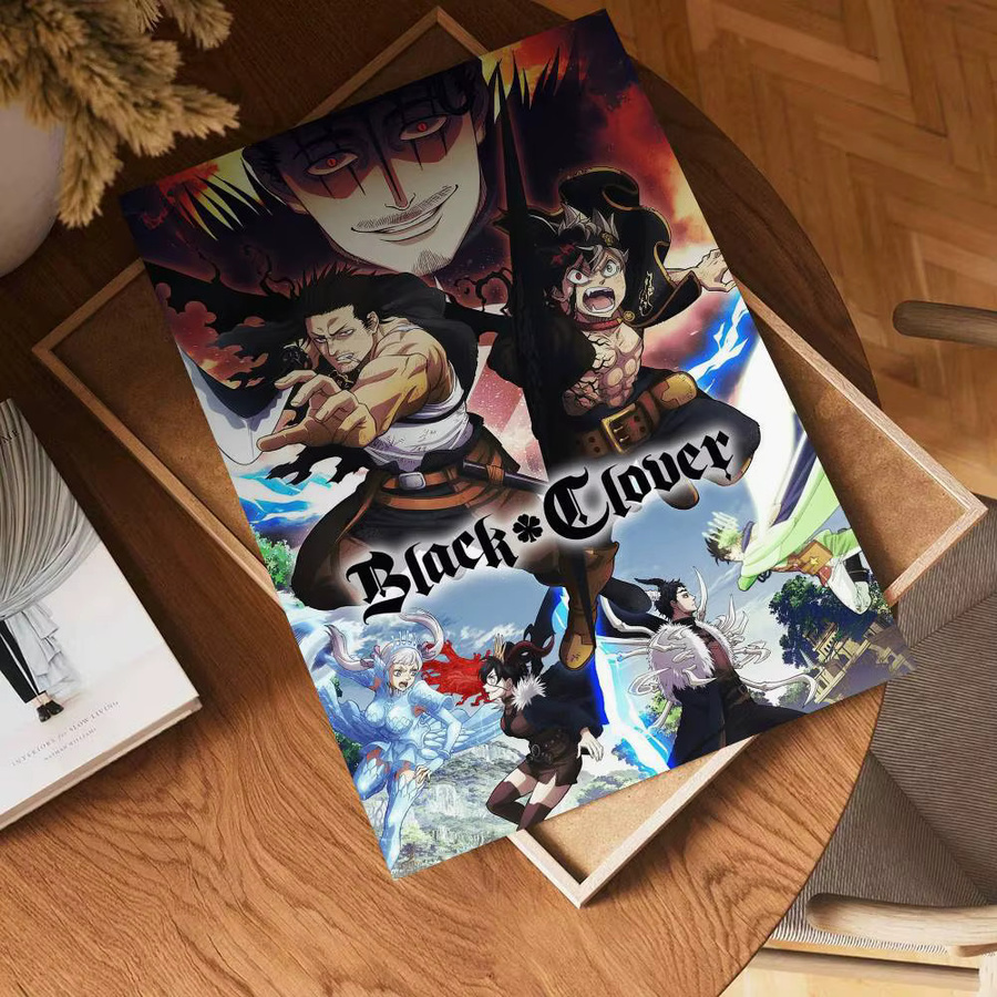 Black Clover Wandkunst Poster Aufkleber in Multicolour, wasserfester Wandaufkleber für Wohnzimmer und Schlafzimmer - Bild 4