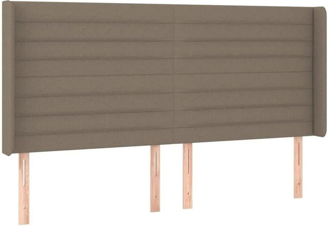 vidaXL Kopfteil mit Ohren in Taupe/Beige aus Stoff, B/T/H: 163 x 16 x 118 cm - Bild 1