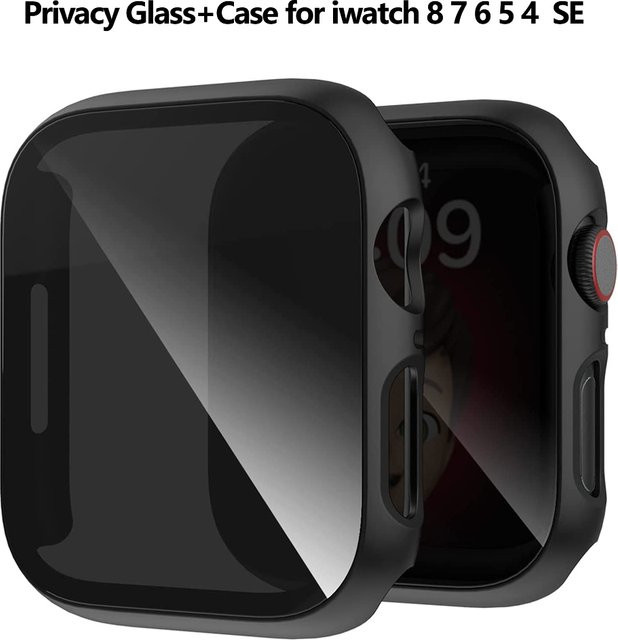 SAMUTAX Sichtschutz Glas Gehäuse für Apple Watch, Schwarz, Unisex - Bild 1