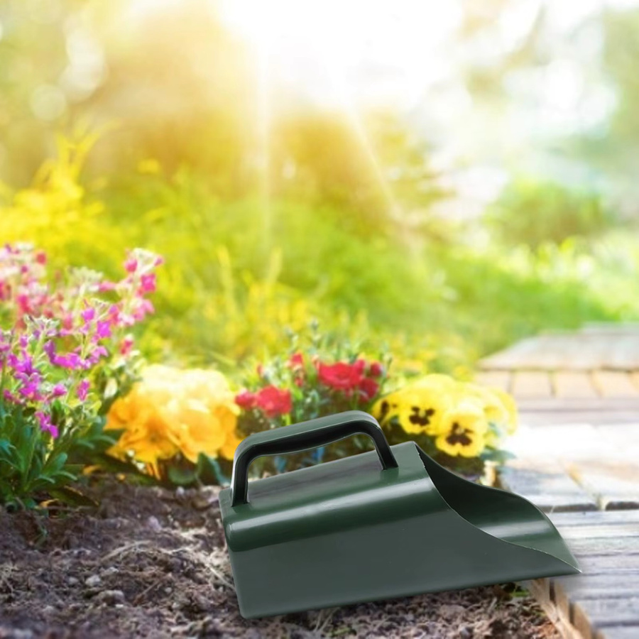 Grüne Gartenschaufel mit Siebfilter und Kunststoffeimer für müheloses Pflanzen von Topfpflanzen - Bild 2