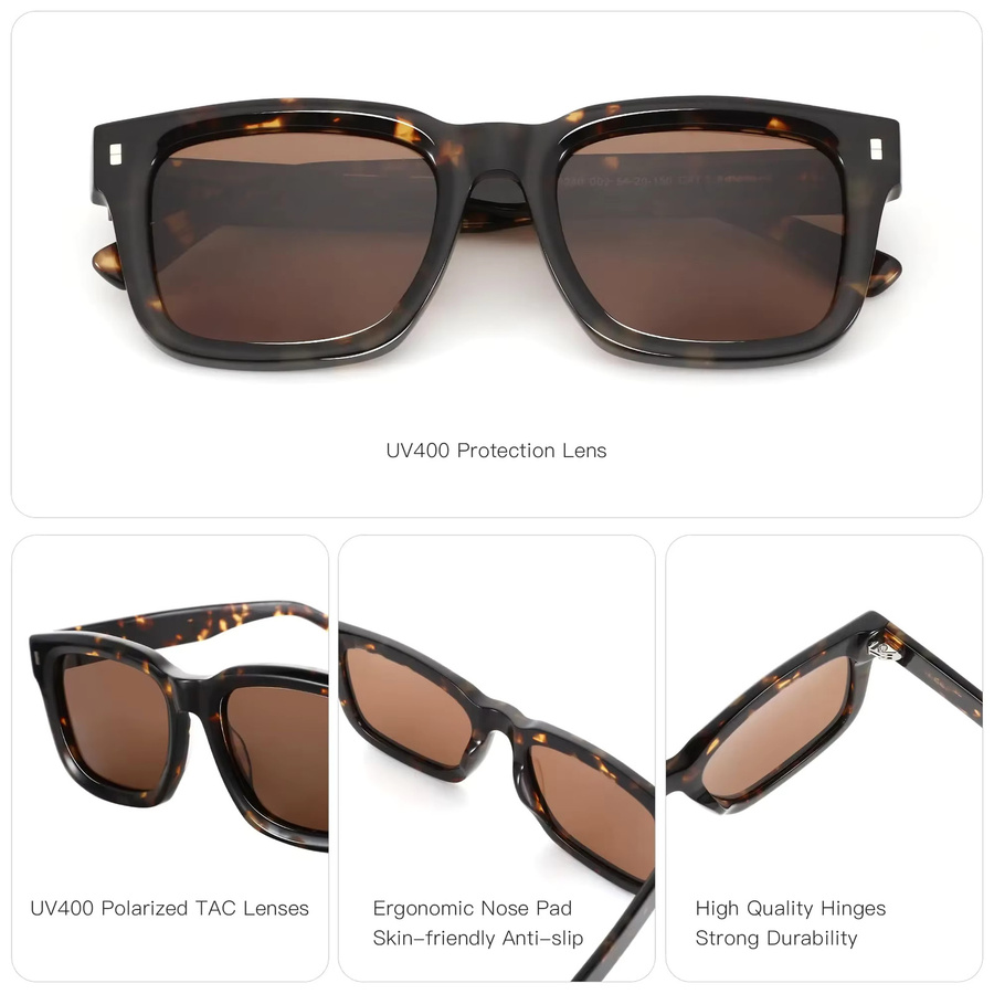 BLUEMOKY Sonnenbrille, Unisex, Vollrand, quadratisch, Acetat, polarisiert - Bild 3