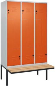 C+P Z-Spind Classic PLUS Sitzbank mit 6 Fächern und Sicherheits-Drehriegel, Sitzfläche aus Buche-Hartholz, B/T/H: 212 x 120 x 81,5 cm - Bild 1