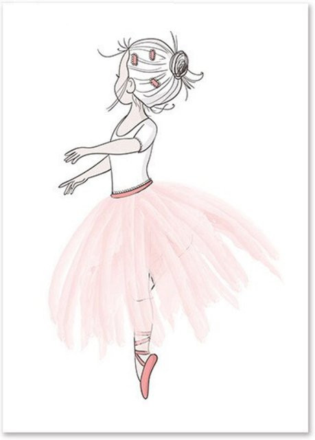 TPFLiving Poster Leinwand mit Herz und Tierillustration für das Kinderzimmer, Mehrfarbig, Breite: 40 cm, Höhe: 60 cm - Bild 1