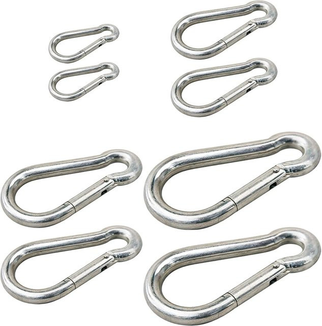 vasalat Karabiner-Set DIN 5299C aus Stahl in Blued, 8 Stück mit Traglasten bis 350 kg - Bild 1