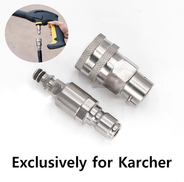 Karcher Anti-Tangle-Adapter 3/8 Schnellstecker für Hochdruckreiniger in Silber - Bild 1
