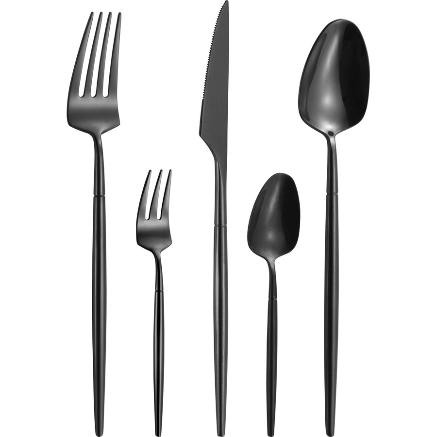 Premium Living Besteckset Elegance Schwarz, 20-teilig aus Edelstahl, poliert - Bild 2