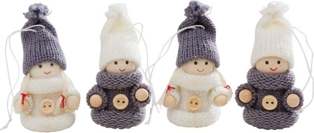 VBS Anhänger Winterkinder in Grau und Weiß aus Holz und Polyester - Bild 1