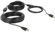 DeLOCK USB-Kabel USB Typ A auf USB Typ B, 4-polig, Schwarz, 20,0 m, aktives Kabel mit Signalregenerierung - Bild 1