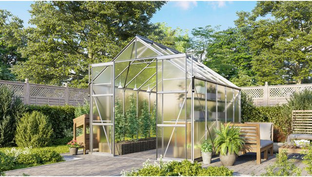 Vitavia Gewächshaus Jamaika inkl. Ready2Grow Zubehör-Set, silber, aluminium eloxiert, 8,3 m², Polycarbonat 6 mm - Bild 1