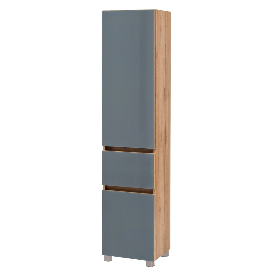 Held Möbel Seitenschrank Pisa in Grau-Wotaneiche mit Glastüren, B/T/H: 40 x 35 x 180 cm - Bild 2