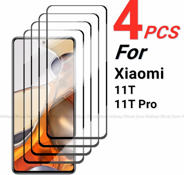 2/4er Set Gehärtetes Glas Display Schutzfolie für Xiaomi 11T und Xiaomi 11T Pro, Transparent, Volle Klebeabdeckung - Bild 1