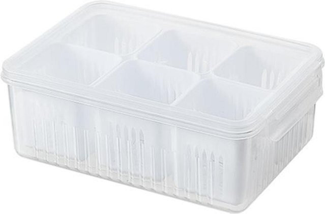CosyHome Lebensmittelaufbewahrungsbehälter mit Unterteilung und Schnappdeckel, Weiß/Transparent - Bild 1