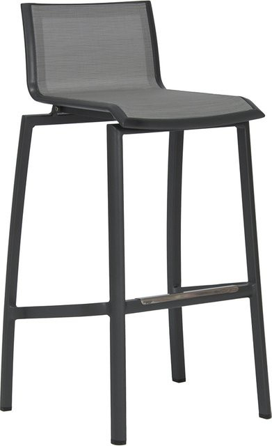 Stern Barstuhl Allround aus Aluminium und Textilene in Anthrazit und Silber, stapelbar - Bild 1