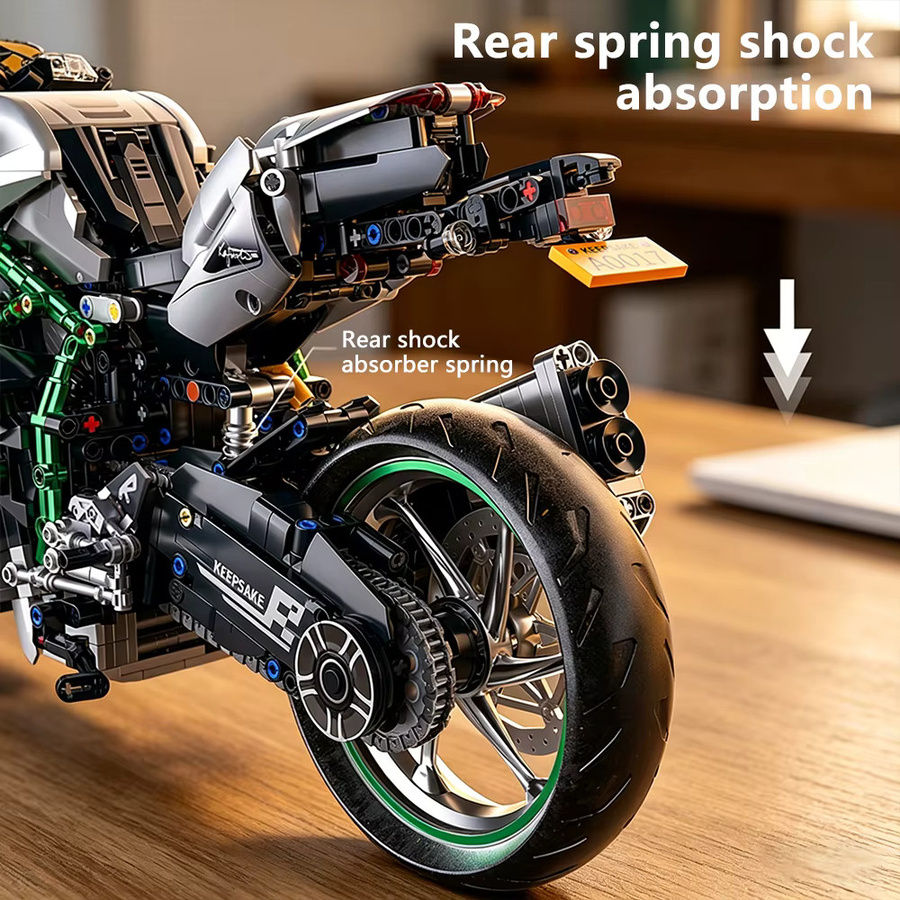 KAVOWORLD MOC Technik Motorrad, Bausatz, 1:5 Maßstab, 2248 Teile - Bild 4