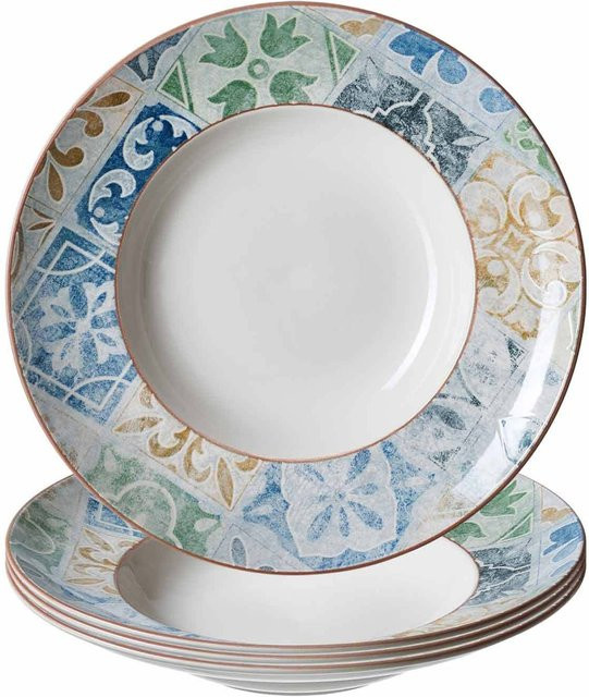 Ritzenhoff & Breker Pastateller Roma Antica Pasta Bowl aus Keramik, 4er Set, Multicolour, Durchmesser: 30,5 cm - Bild 1