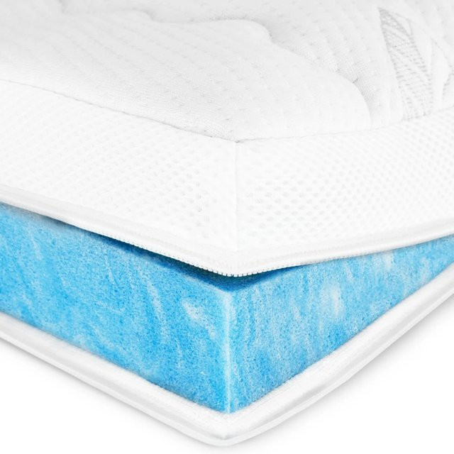 AM Qualitätsmatratzen Kühlender Hypersoft Matratzentopper mit Klimafasern und abnehmbarem Bezug, Weiß, B/T: 140 x 190 cm - Bild 1