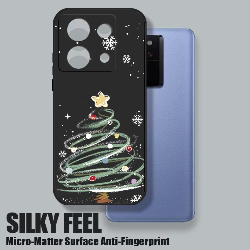 Stoßfeste TPU-Handyhülle mit Weihnachtsbaum-Design für Xiaomi Redmi Note 14 13 Pro Plus 5G 12 Pro 11 Pro 5G in Schwarz mit Lanyard-Abdeckung - Bild 4