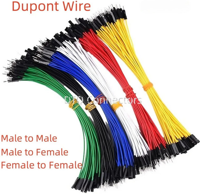 10 Stück Dupont-Überbrückungskabel aus weichem Silikon, 26 AWG, männlich und weiblich, in Blau und Mehrfarbig, für Arduino - Bild 1