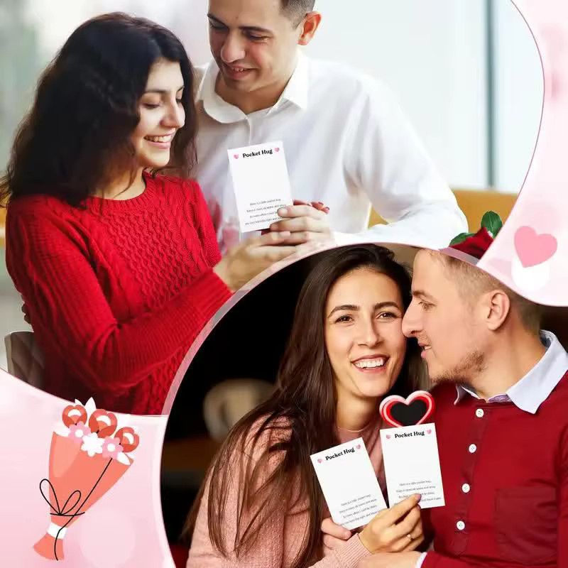 100 Stück Heartfelt Pocket Hug-Karten aus Kraftpapier in Braun und Weiß für Familie und Freunde - Bild 3