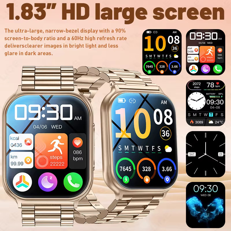 LIGE Smartwatch, Edelstahl, Schwarz, Unisex - Bild 6