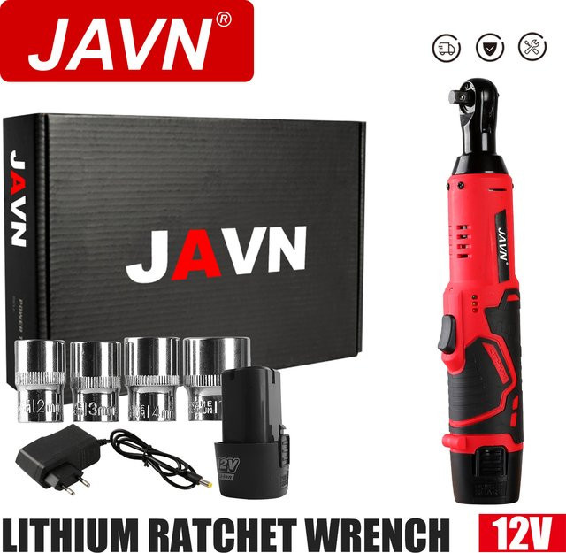JAVN 12V Akku-Elektroschrauber mit 45NM Drehmoment und 3/8 Zoll Ratschenfunktion, roter Akku-Schraubenschlüssel für Autoreparaturen - Bild 1