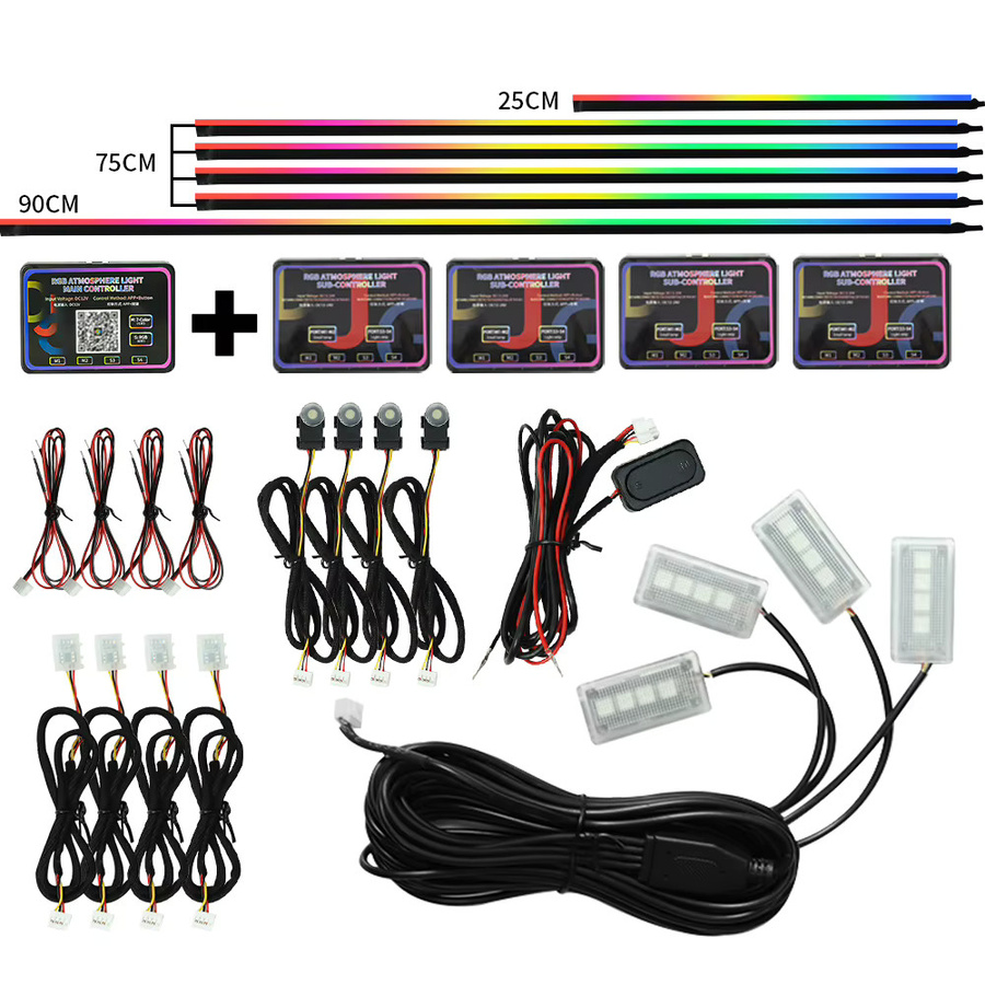 WUMFIRE LED Auto-Umgebungslichter Symphony Streamer RGB Acrylstreifen mit 64 Farben in Multicolour - Bild 4