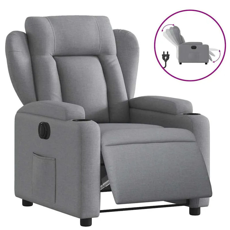 Vidaxl Elektrischer Relax-Sessel in Grau mit Stoffbezug im modernen Design - Bild 6