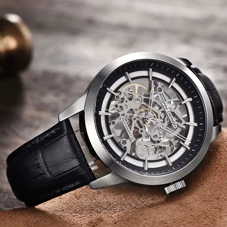 PAGANI DESIGN Armbanduhr, Automatik, Edelstahl, Leder, 43 mm, Herren - Bild 3