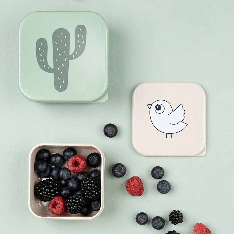 Done By Deer 3-tlg. Snackboxset aus Kunststoff in Beige, stapelbar, mikrowellen- und spülmaschinenfest - Bild 2