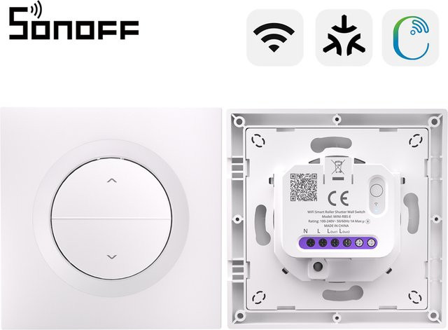SONOFF Orb-RBS Fusion Series Matter Rollladenschalter MINI-RBS-E, WLAN Rollladensteuerung mit Prozentsteuerung in Weiß, kompatibel mit Alexa, Google Home und Apple Home - Bild 1