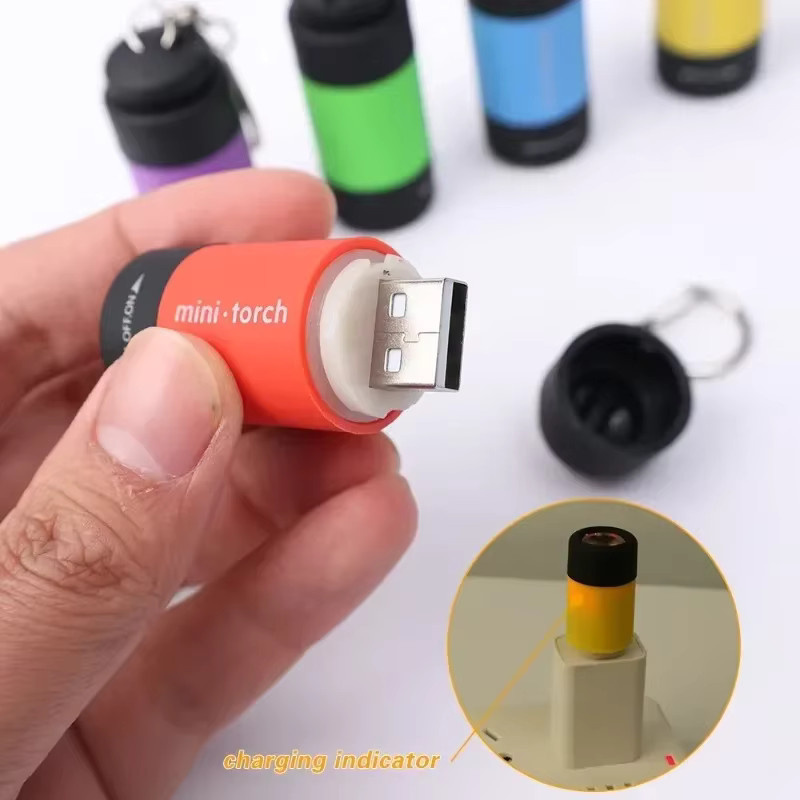 Heinast Mini LED Taschenlampe, USB aufladbar, schwarz, wasserdicht mit Drehschalter für Outdoor und Notfälle - Bild 2