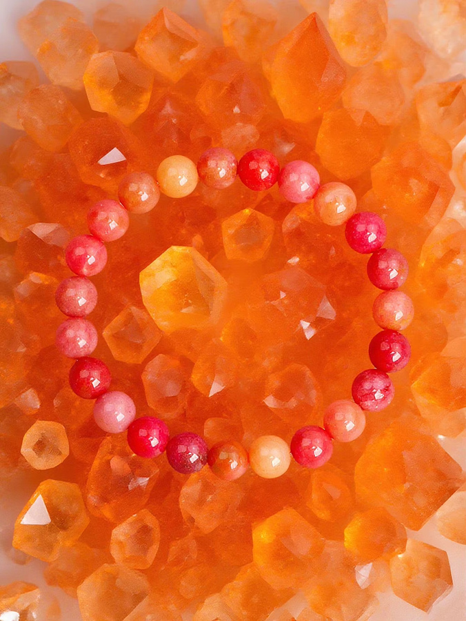 Armband aus roten Holzquarzperlen, Kristall - Bild 2