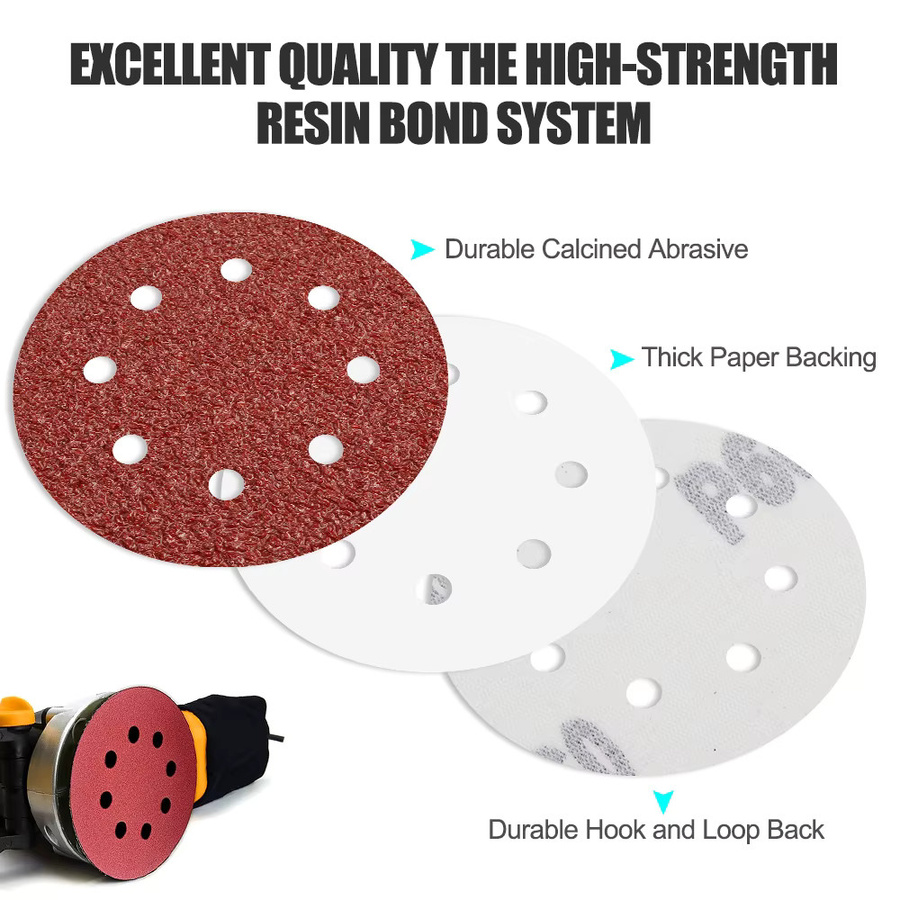 XCAN Schleifscheiben 10 Stück, 7 Zoll 180 mm, Körnung 40–1000, Klett-Schleifpapier zum Polieren von Holz und Metall - Bild 3