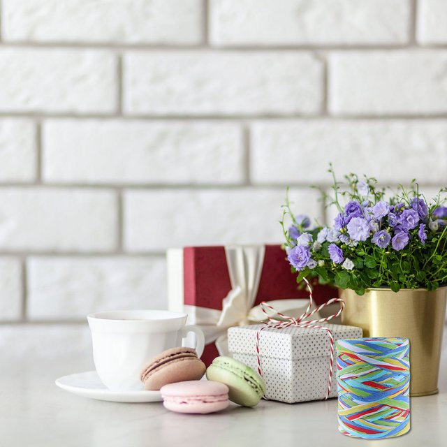 Handgefertigtes 6-farbiges Raffia-Seil in Multicolour für DIY-Geschenkverpackungen und Dekorationen - Bild 1