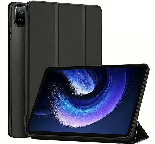 Xiaomi Folio Standhülle aus PU-Leder mit weicher Silikon-Rückenschale für Xiaomi Pad 6 Pro 11 und Xiaomi Pad 6 11'' 2023, ultradünn und faltbar, in Schwarz oder Grün - Bild 1
