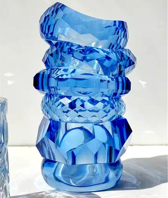 HangZhi Armband, blau transparentes Harz, asymmetrischer Schnitt, Damen - Bild 1