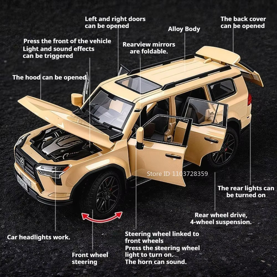 MAKEDA GX550 Prado Miniaturmodell, Geländewagen, 1:24, mit Licht und Sound - Bild 2