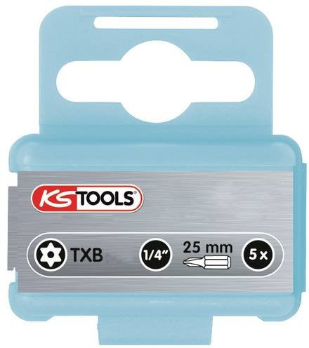 KS Tools TX-Bit aus Edelstahl TB 40, Antrieb 1/4 Zoll (6,3 mm), Farbe Silber, 5er Pack - Bild 1