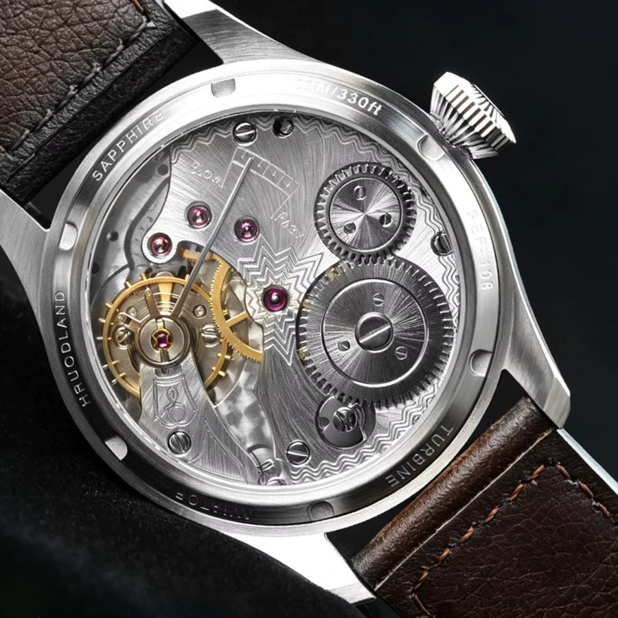 HRUODLAND Armbanduhr, Edelstahl, Handaufzug, Saphirglas, Herren - Bild 1