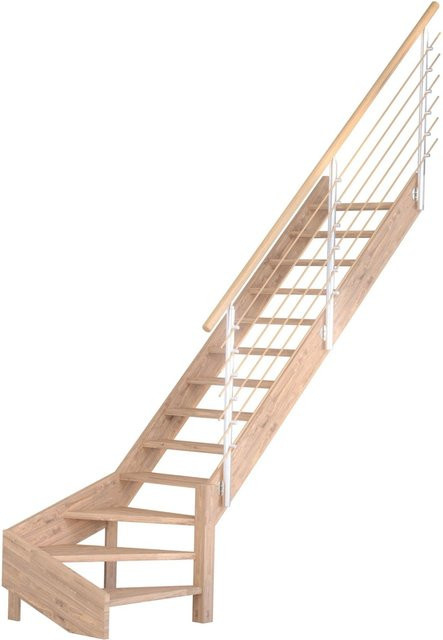 StarWood Treppe Mykonos Pro Eiche Design-Geländer-Holz in Braun, Breite: 90 cm - Bild 1