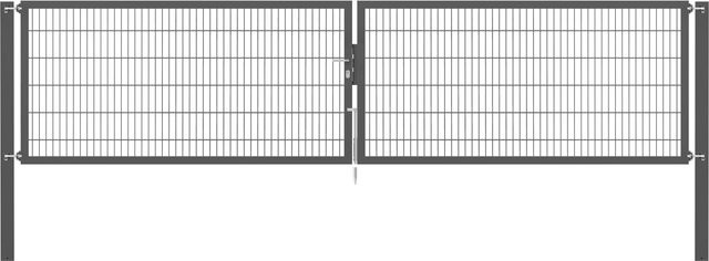 Doppeltor Flexo Plus in Anthrazit mit Pfosten, Breite: 500 cm, Höhe: 120 cm, Pfosten: 100 x 100 cm - Bild 1
