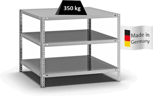 PROREGAL Heavy-Duty Fachbodenregal verzinkt, 3 Ebenen, beidseitig nutzbar, H x B x T: 80 x 100 x 80 cm - Bild 1