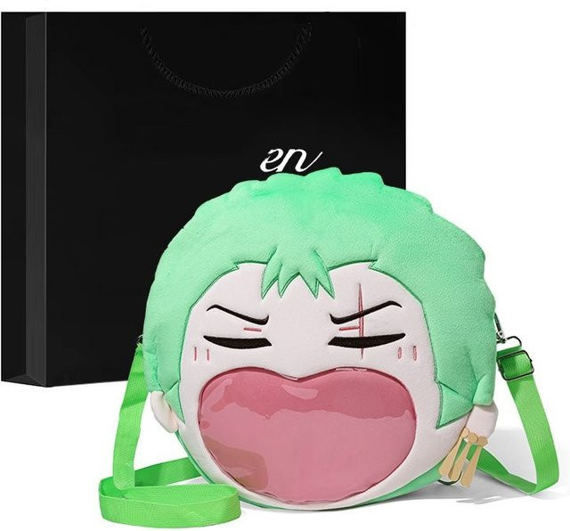 Bandai One Piece Zoro Cos Umhängetasche Plüsch Big Mouth Rucksack, Transparent Itabag - Bild 1