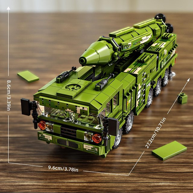 Wucifang Bags Raketenfahrzeug Bausteine, Grüner LKW, 720 Teile, ab 3 Jahren - Bild 1