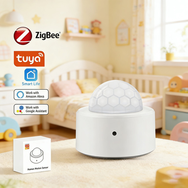 Tuya Zigbee PIR-Bewegungssensor Infrarot-Körperdetektor in Weiß für Heimsicherheit, kompatibel mit Smart Life - Bild 1