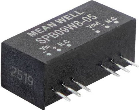 MEAN WELL SPB09W8-05 DC/DC-Wandler 5V 1,6A 9W Schwarz - Bild 1