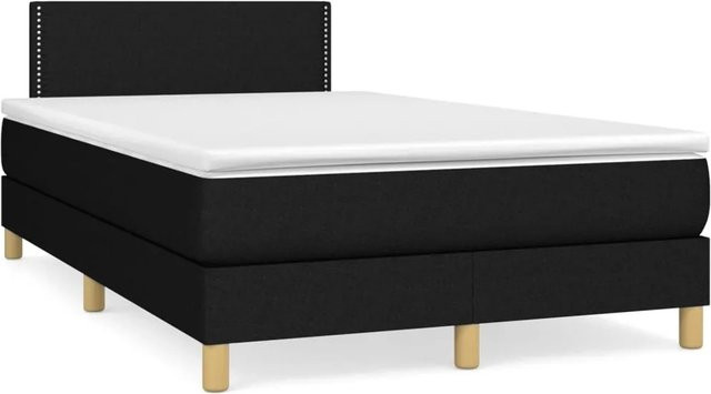 vidaXL Boxspringbett Hybrid mit Matratze und Taschenfederkern Schwarz B/T/H: 120 x 200 x 203 cm - Bild 1