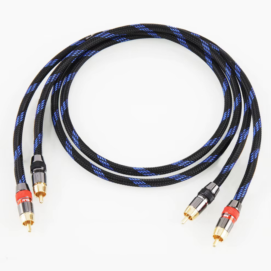 DIYLIVE 6N OFC HIFI Stereo RCA-Kabel Paar, 2RCA zu 2RCA Verbindungskabel, Schwarz - Bild 2