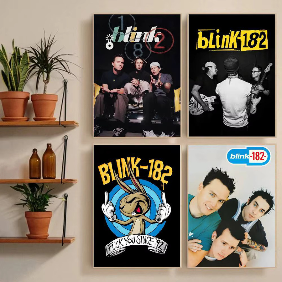 B-Blink 182 Poster Aufkleber Wasserdichte Wandkunst für Wohnzimmer und Schlafzimmer, Mehrfarbig - Bild 2