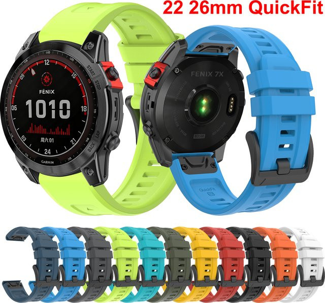 LENNIK Uhrenarmband Silikon, 22mm, 26mm, Garmin Fenix, Epix, Tactix - Bild 1